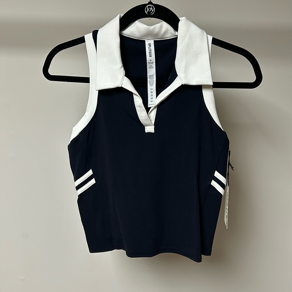 Splits59 Austin crop polo indigo/white